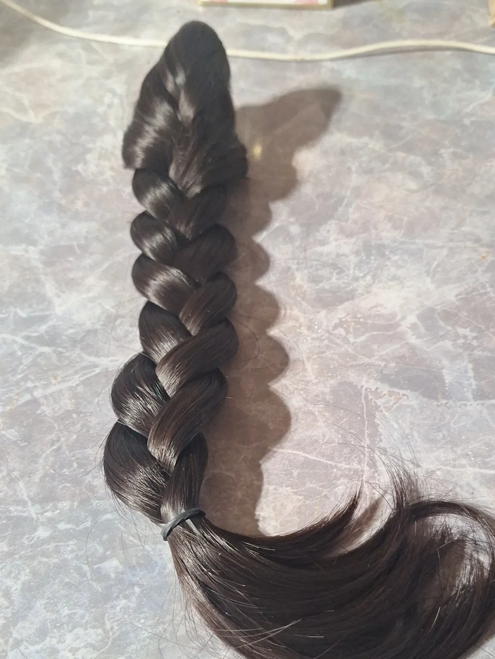 Source Unknown Natural Black Braided Hair Extension